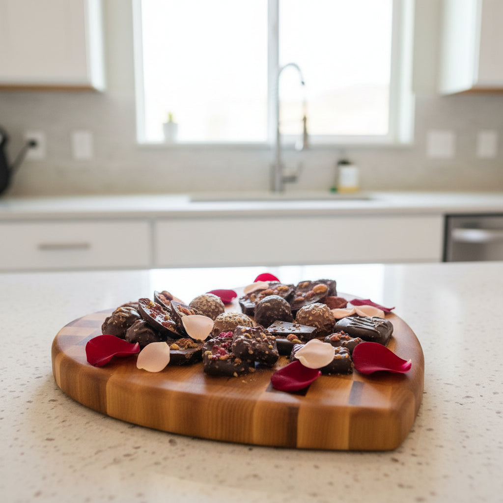 Hard Maple End Grain Heart‑Shaped Cutting Board – 10" x 1.5"