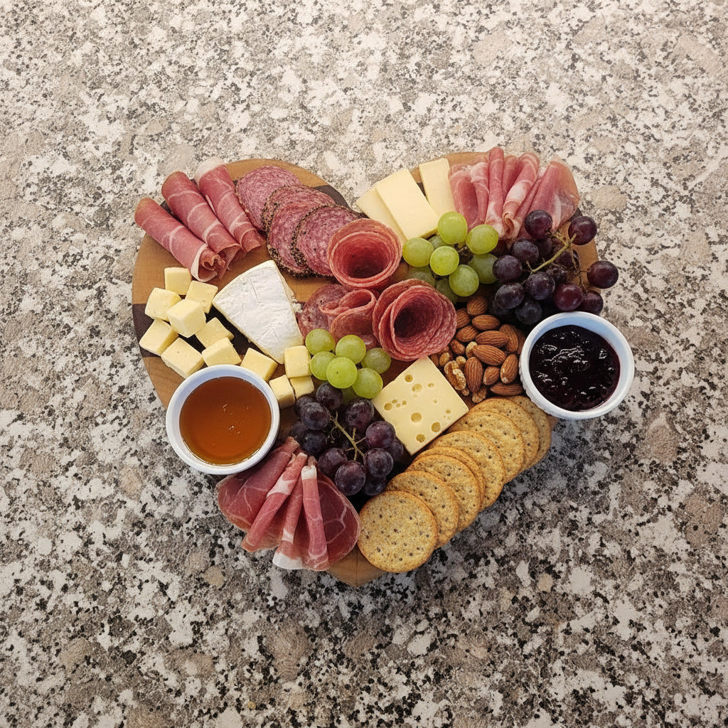 Handcrafted 8" End Grain Heart‑Shaped Charcuterie & Cutting Board