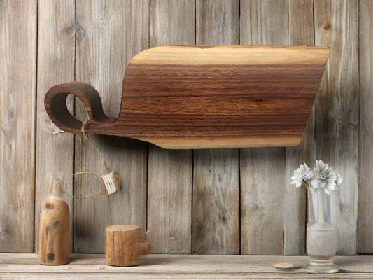 Rustic Decor Live Edge Black Walnut Board with Handle – Elegant Serving & Display