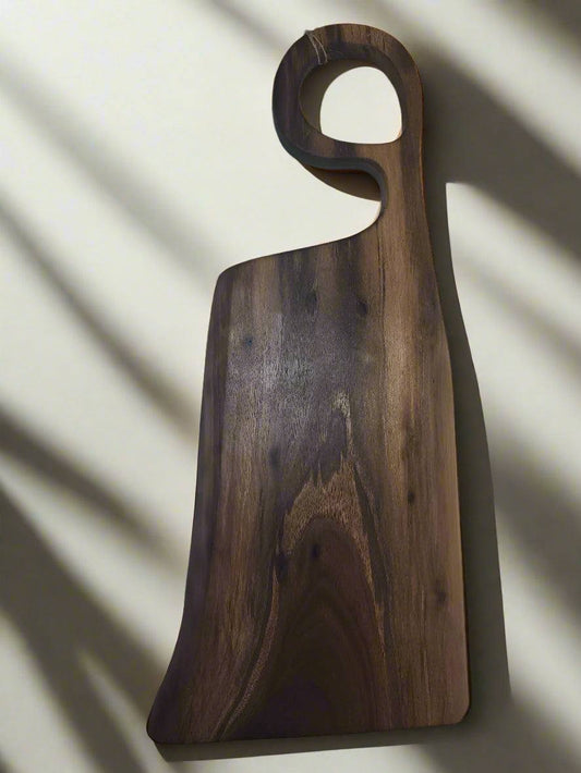 Black Walnut Live Edge Charcuterie Board – 7"x12"x⅞" (17.5" Total)