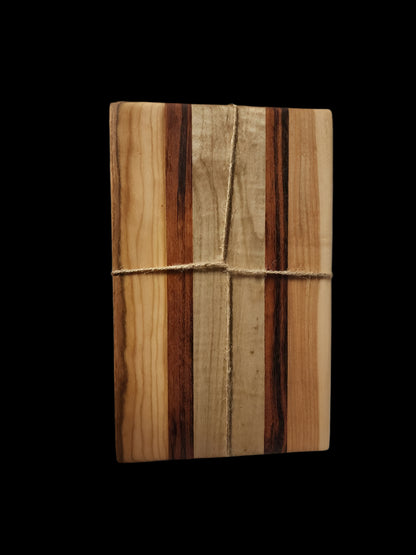 Handmade Mini Cutting Board | 5x8x3/4” Cherry, Tigerwood & Curly Maple