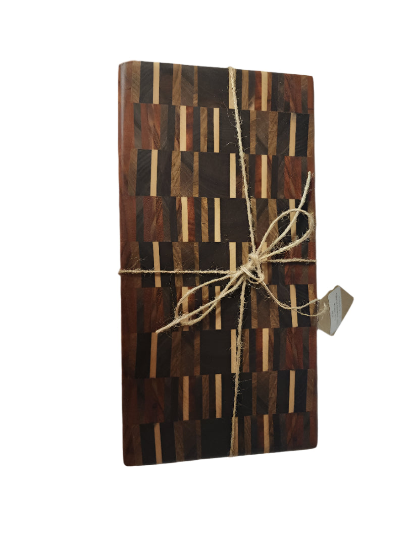 Handmade End Grain Mini Cutting Board | Tigerwood, Orange heart, Maple & Black Walnut | 5 3/8"x10 1/4"x1 1/8"