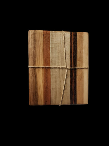 Handcrafted Mini Cutting Board | Cherry, Tigerwood & Curly Maple | 5"x6"x3/4"