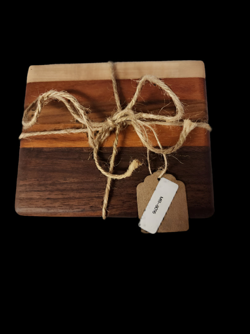 Handcrafted Canarywood, Osage Orange, Maple & Walnut Mini Cutting Board | Small Chopping Board