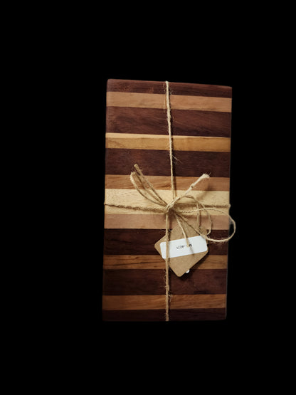 Handcrafted Walnut, Bubinga & Maple Mini Cutting Board | Small Chopping Block