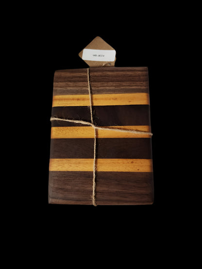 Handcrafted Black Walnut & Yellowheart Mini Cutting Board | Small Chopping Block