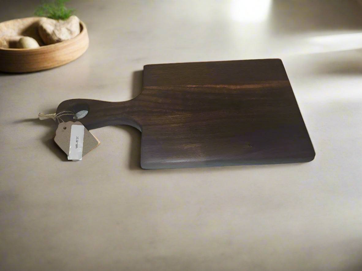 Black Walnut Mini Cutting Board with Handle – 6"x7"x¾" (11.25" Total)