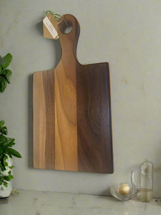Mini Black Walnut Cutting Board with Handle – 6"x7"x¾" (11.25" Total)