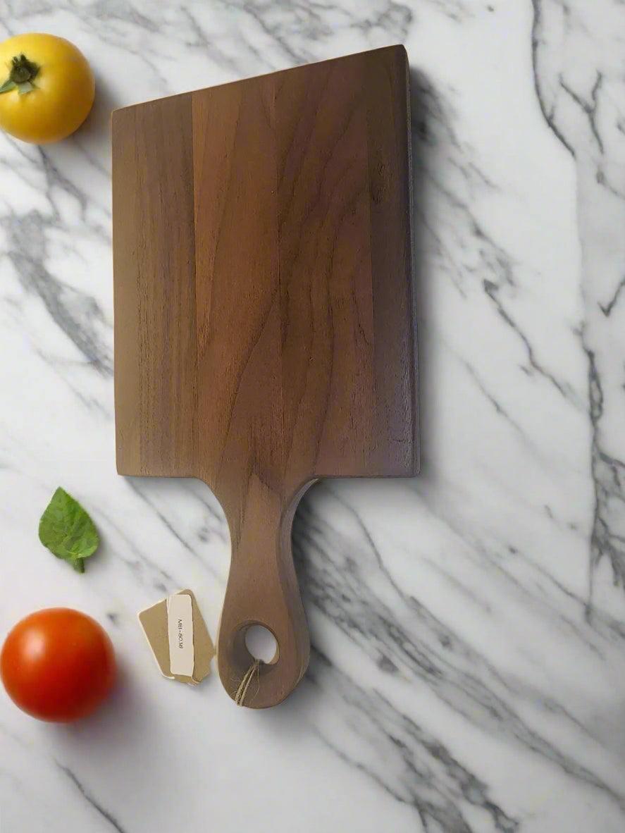 Mini Black Walnut Cutting Board with Handle – 6"x7"x¾" (11.25" Total)