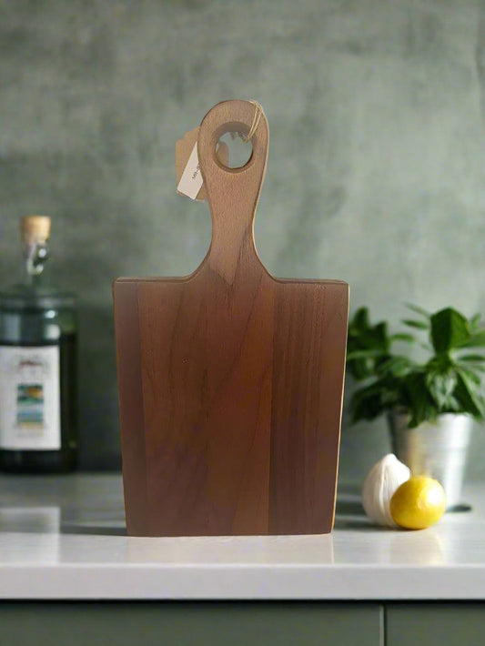 Mini Black Walnut Cutting Board with Handle – 6"x7"x¾" (11.25" Total)