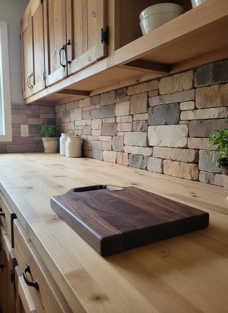 Black Walnut Cutting Board with Handle – Bold Grain, Everyday Ease