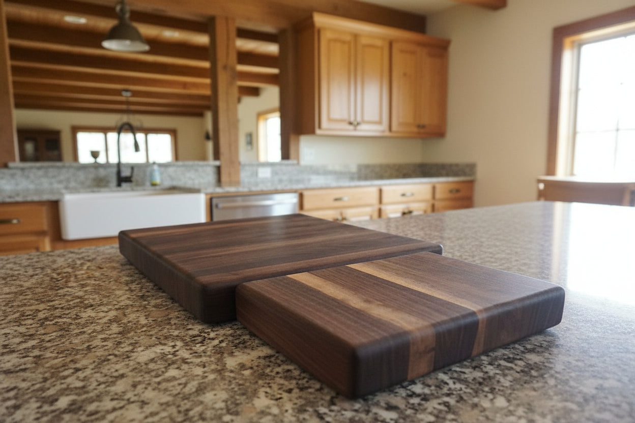 Black Walnut Cutting Board Set — Handcrafted Edge Grain Quality
