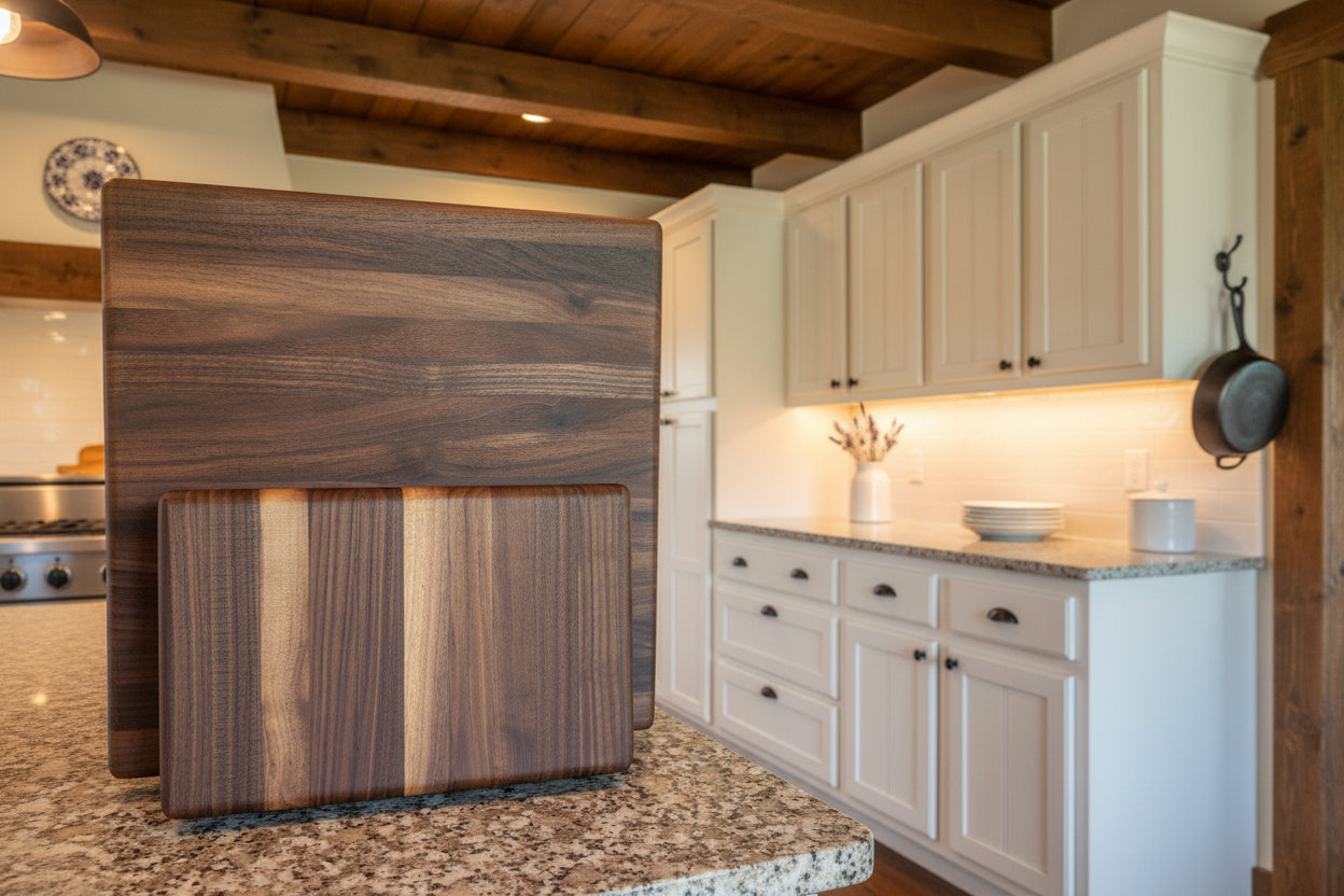 Black Walnut Cutting Board Set — Handcrafted Edge Grain Quality