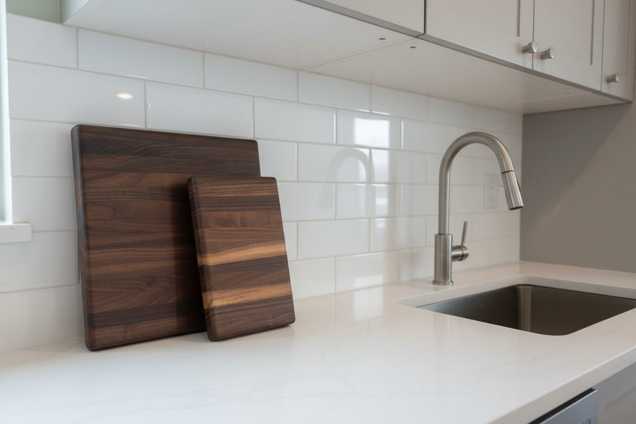 Black Walnut Cutting Board Set — Handcrafted Edge Grain Quality