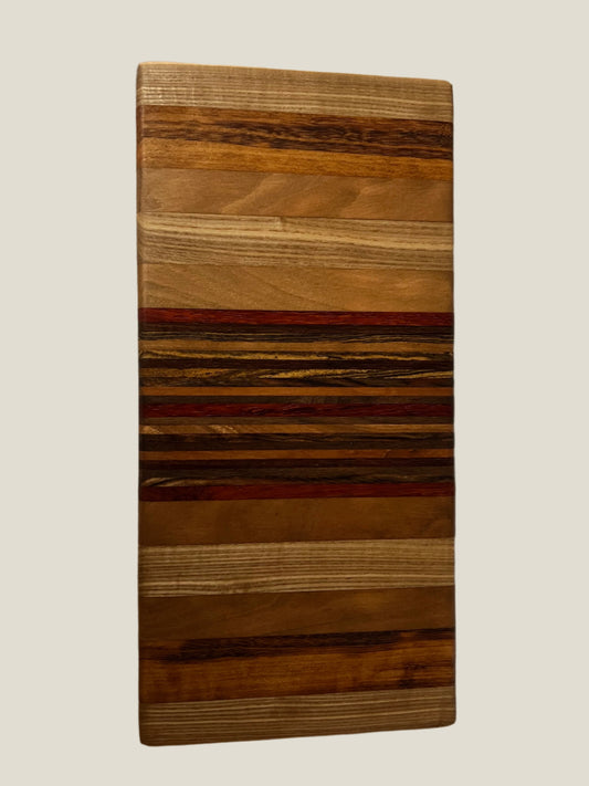 Handmade 5.5"x11.5"x0.75" Breadboard – A Unique Blend of Premium Hardwoods for Your Kitchen