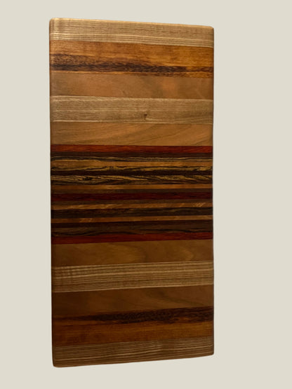 Handmade 5.5"x11.5"x0.75" Breadboard – A Unique Blend of Premium Hardwoods for Your Kitchen