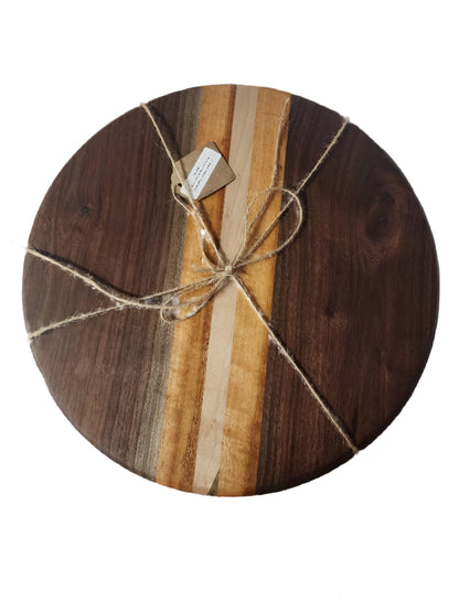 Handmade 12" Black Walnut, Tigerwood & Ambrosia Maple Lazy Susan – A Stunning Fusion of Craftsmanship and Functionality