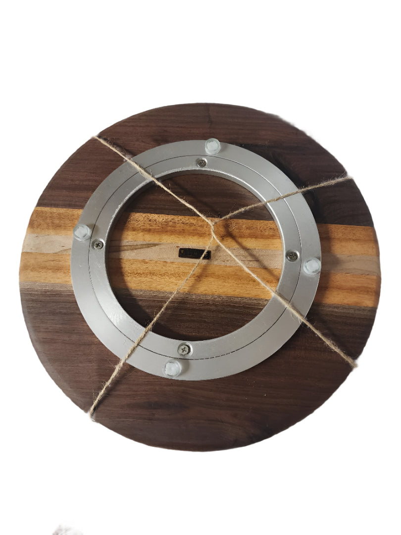 Handmade 12" Black Walnut, Tigerwood & Ambrosia Maple Lazy Susan – A Stunning Fusion of Craftsmanship and Functionality