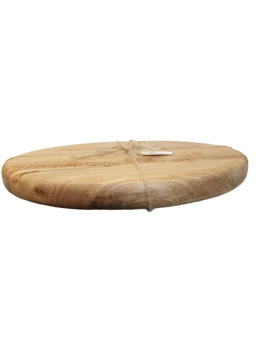 Handcrafted Curly Maple Lazy Susan Organizer with elegant grain pattern, 12-inch diameter.