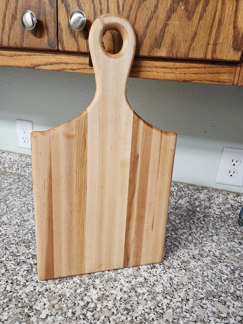 Solid Maple Cutting Board - Handmade Hard Maple with Handle 11.25x20.25"