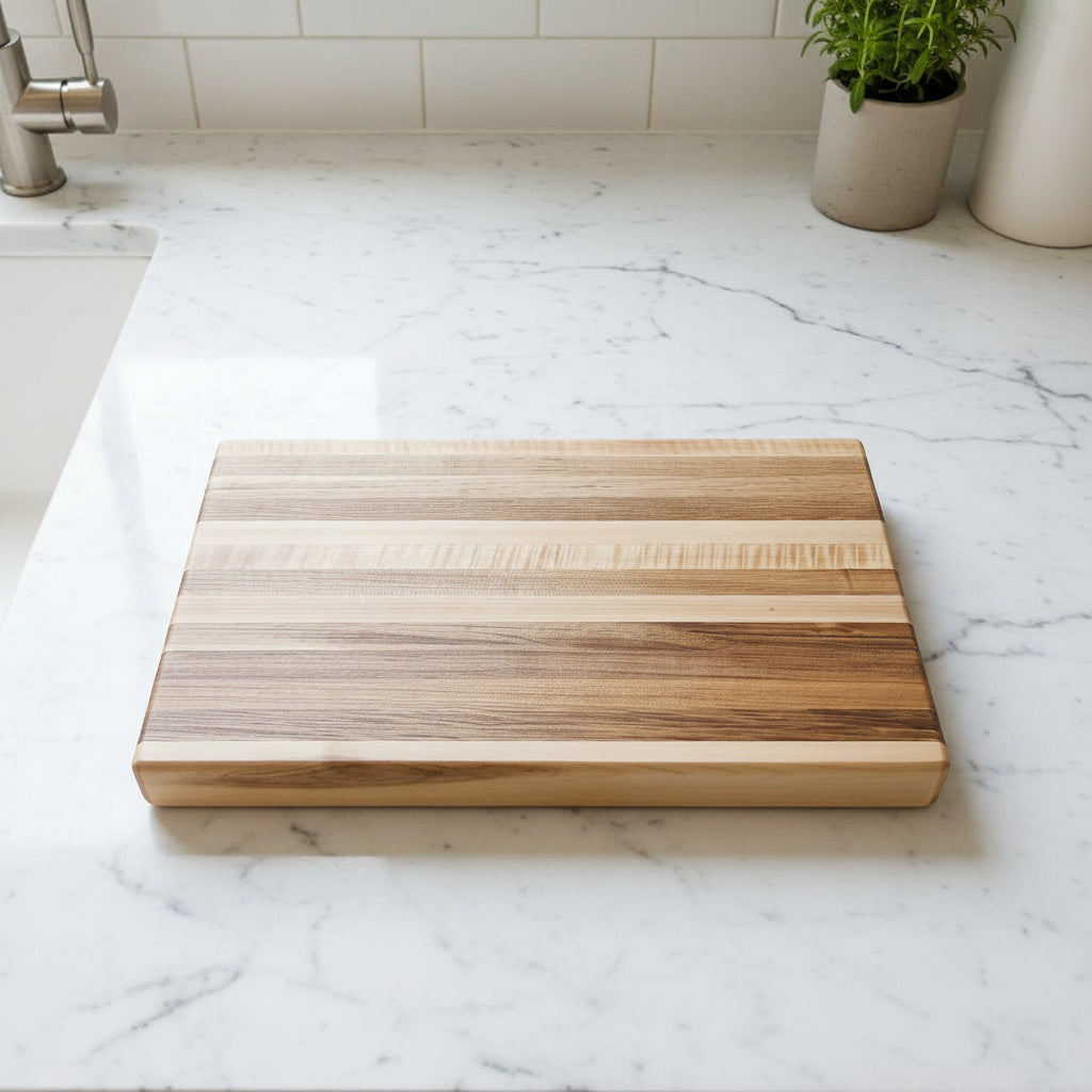 Handcrafted Natural Hard Maple Cutting Board with Juice Groove — 11x17x1.5"