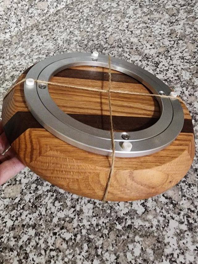 Handcrafted Lazy Susan – White Oak & Black Walnut (10")