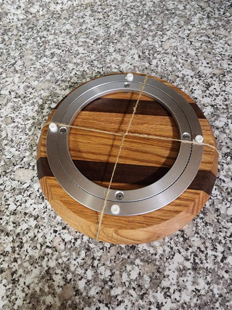 Handcrafted Lazy Susan – White Oak & Black Walnut (10")
