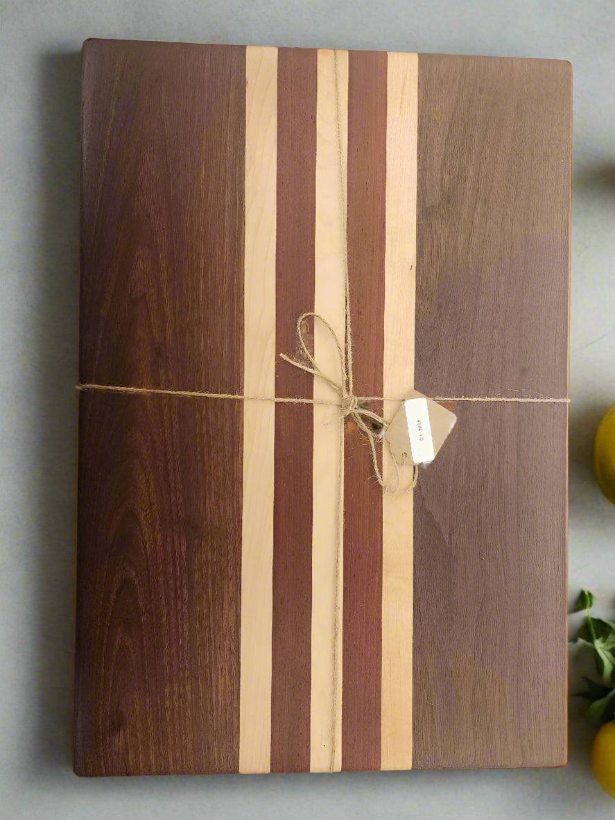 Cutting Board - Handcrafted Black Walnut, Maple & Padauk for Stylish Prep