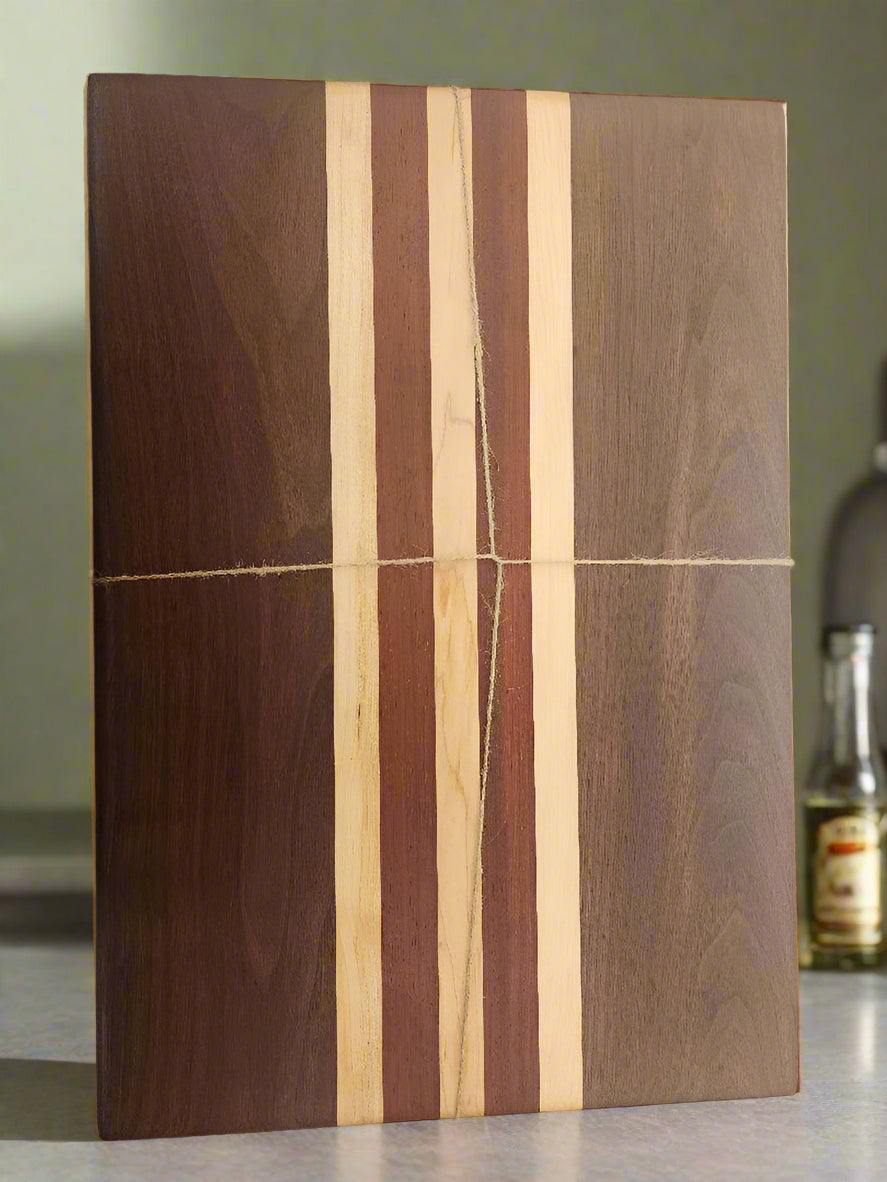 Cutting Board - Handcrafted Black Walnut, Maple & Padauk for Stylish Prep