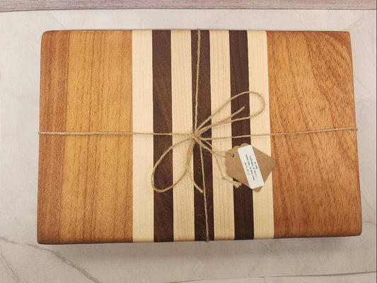 Bread Board - Handcrafted Black Walnut, Maple & Mahogany for Elegant Serving