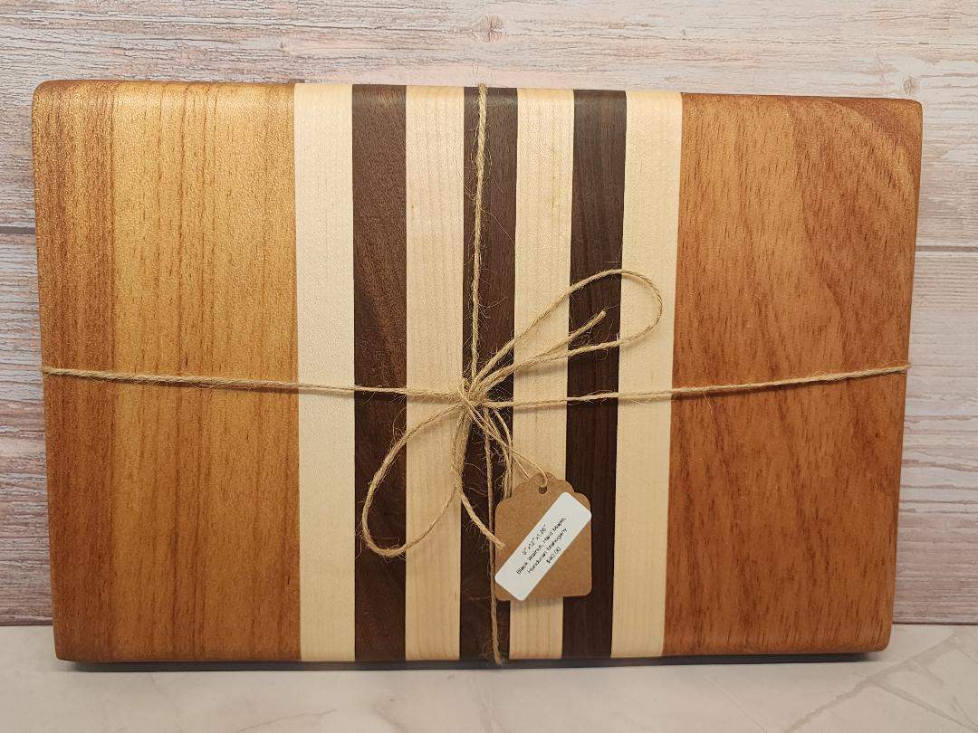 Bread Board - Handcrafted Black Walnut, Maple & Mahogany for Elegant Serving