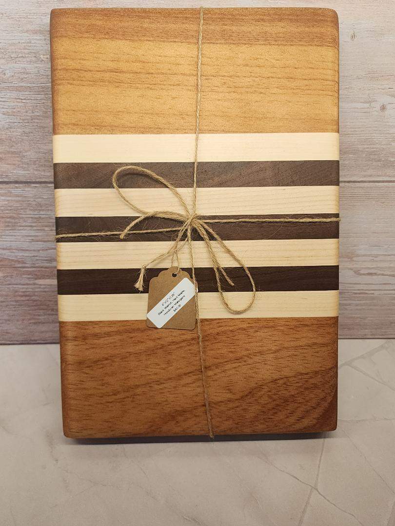 Bread Board - Handcrafted Black Walnut, Maple & Mahogany for Elegant Serving
