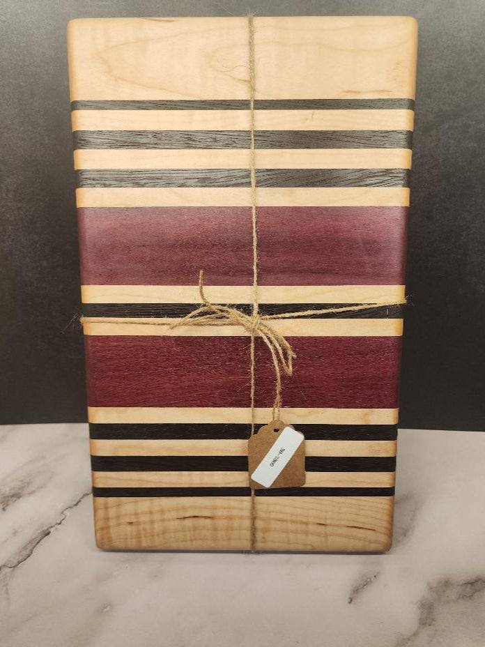 Bread Board - Handcrafted Curly Maple, Purpleheart & Wenge