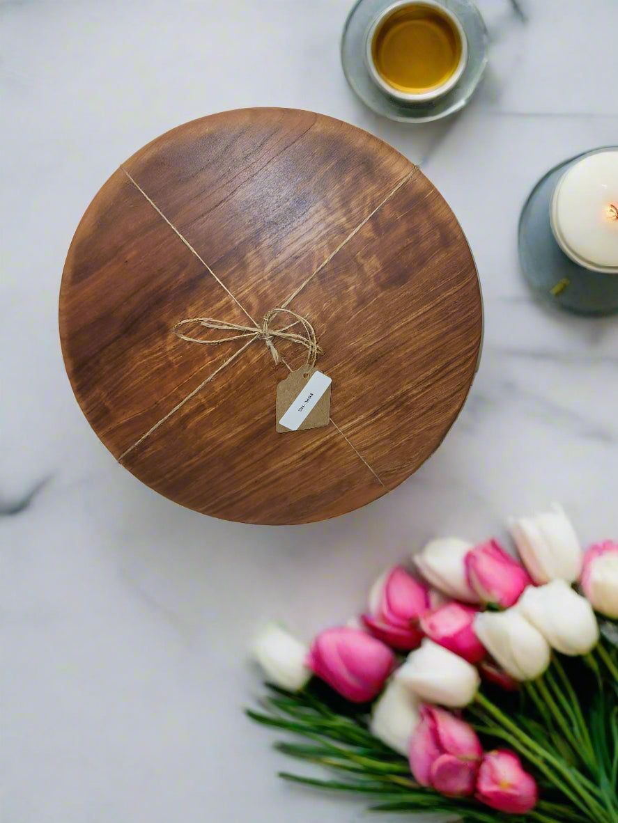 Handcrafted Wooden Trivet – 10" Round Cherry