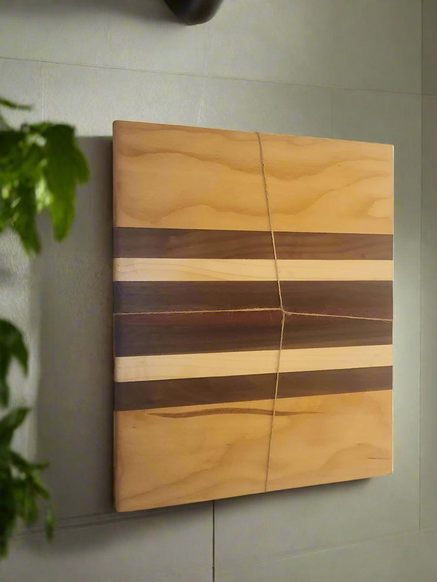 Cutting Board – Handcrafted 9"x11" Cherry, Walnut, Maple & Padauk Design