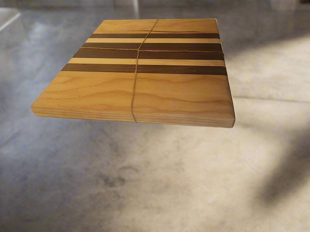 Cutting Board – Handcrafted 9"x11" Cherry, Walnut, Maple & Padauk Design