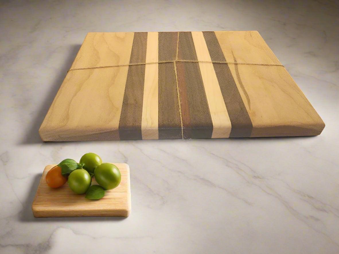 Cutting Board – Handcrafted 9"x11" Cherry, Walnut, Maple & Padauk Design