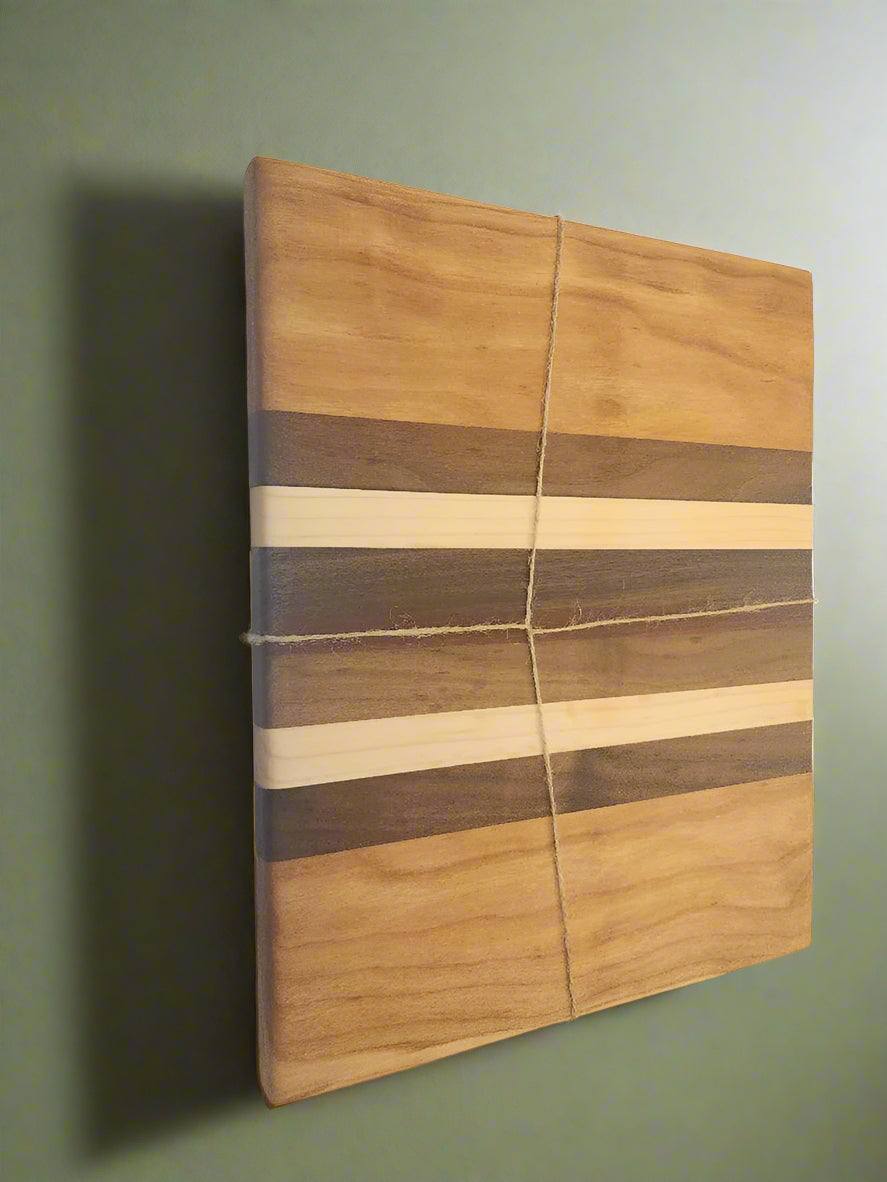 Cutting Board – Handcrafted 9"x11" with Cherry, Walnut, Maple & Padauk