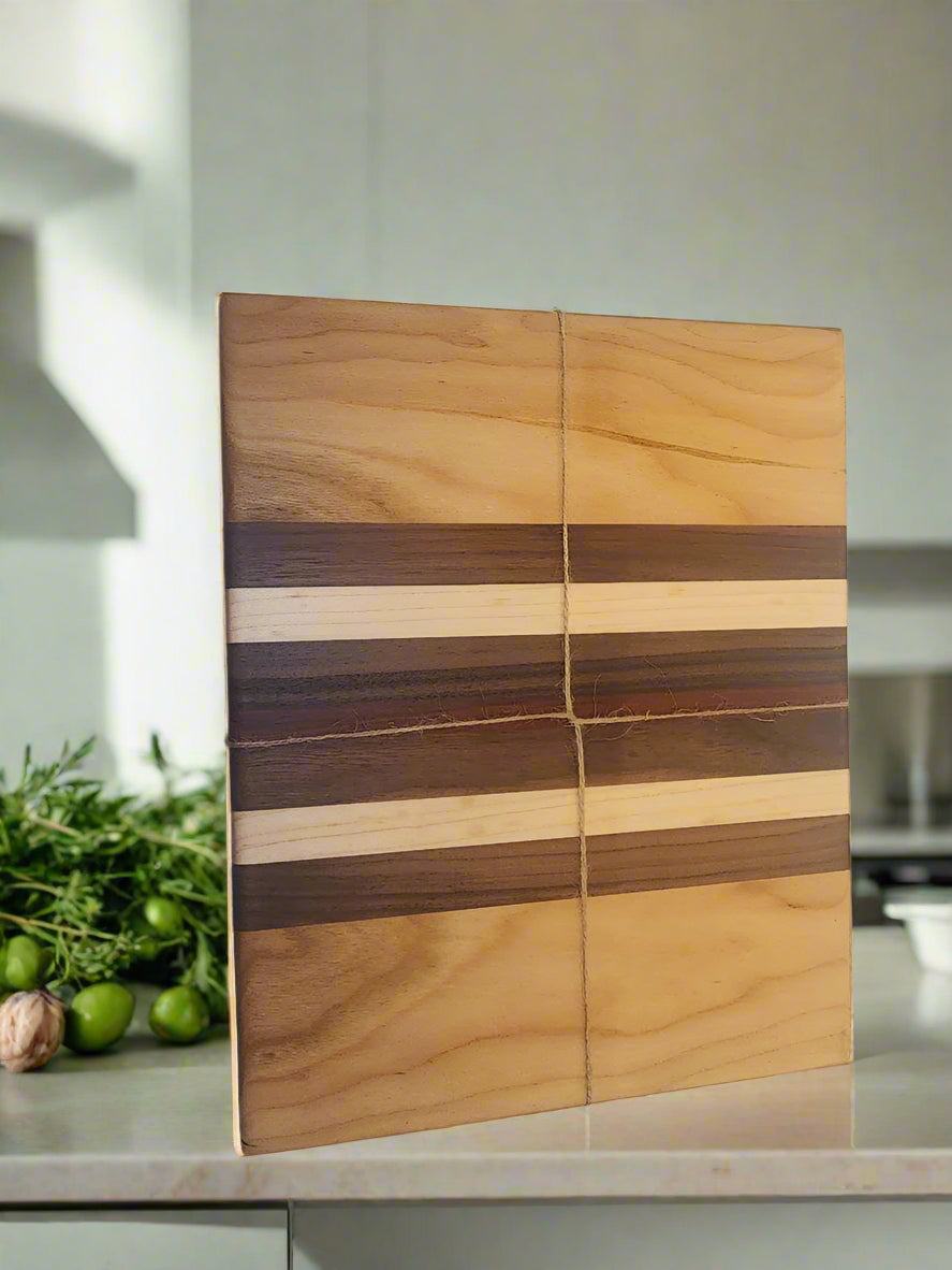 Cutting Board – 9"x11" Handcrafted Cherry, Walnut, Maple & Padauk
