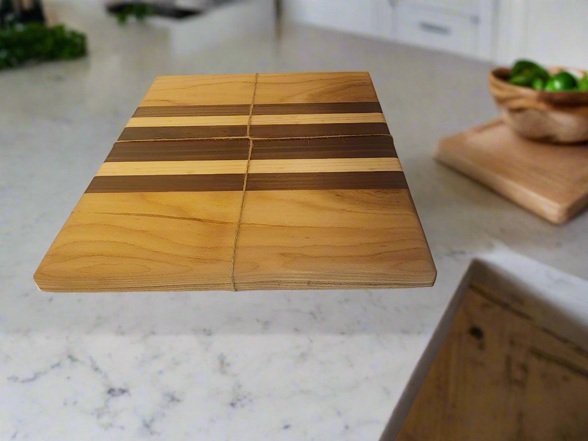 Cutting Board – 9"x11" Handcrafted Cherry, Walnut, Maple & Padauk
