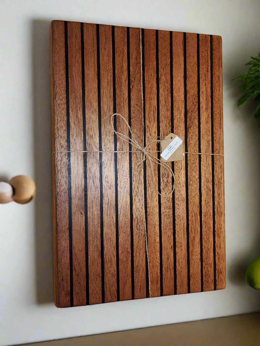 Cutting Board - Handcrafted Honduran Mahogany & East Indian Rosewood, 11"x17"