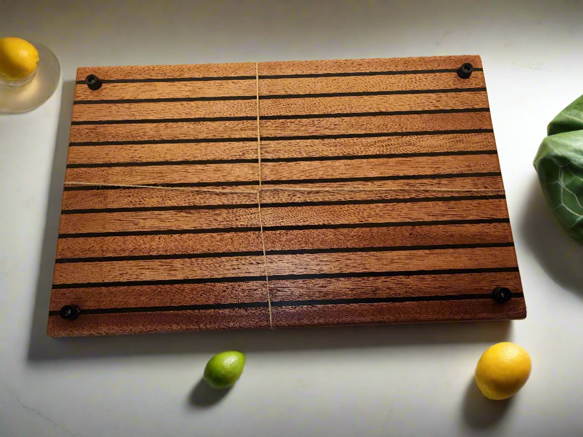 Cutting Board - Handcrafted Honduran Mahogany & East Indian Rosewood, 11"x17"