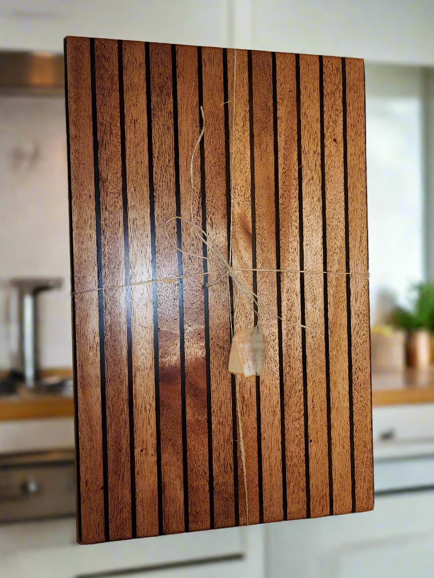 Cutting Board – Handcrafted 12"x16" Mahogany, Rosewood & Maple for Kitchen