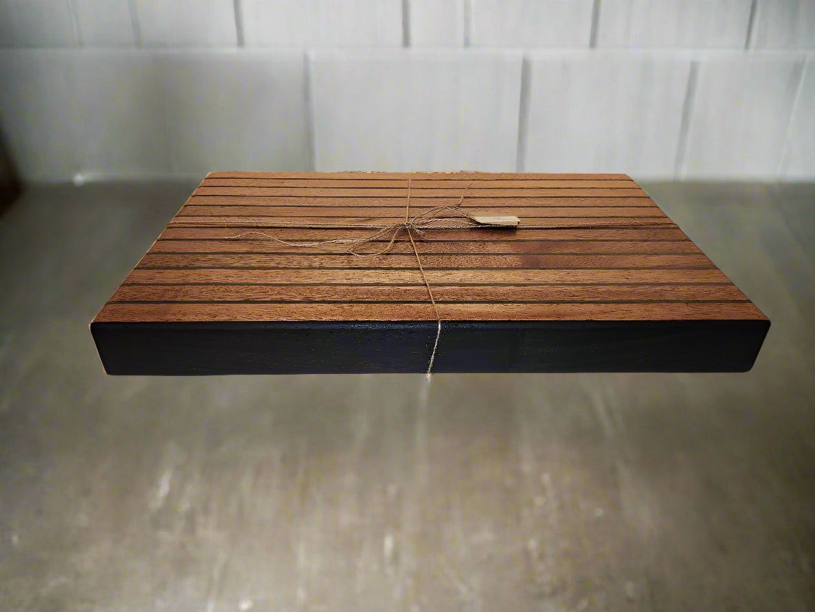 Cutting Board – Handcrafted 12"x16" Mahogany, Rosewood & Maple for Kitchen