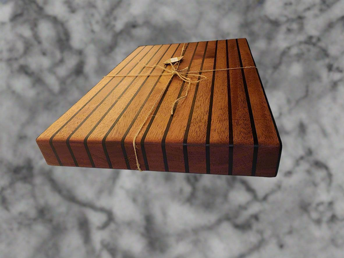 Cutting Board – Handcrafted 12"x16" Mahogany, Rosewood & Maple for Kitchen