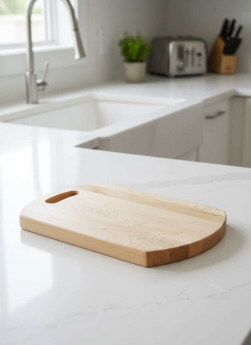 Hard Maple Cutting Board – Rounded Ends, Handcrafted Strength