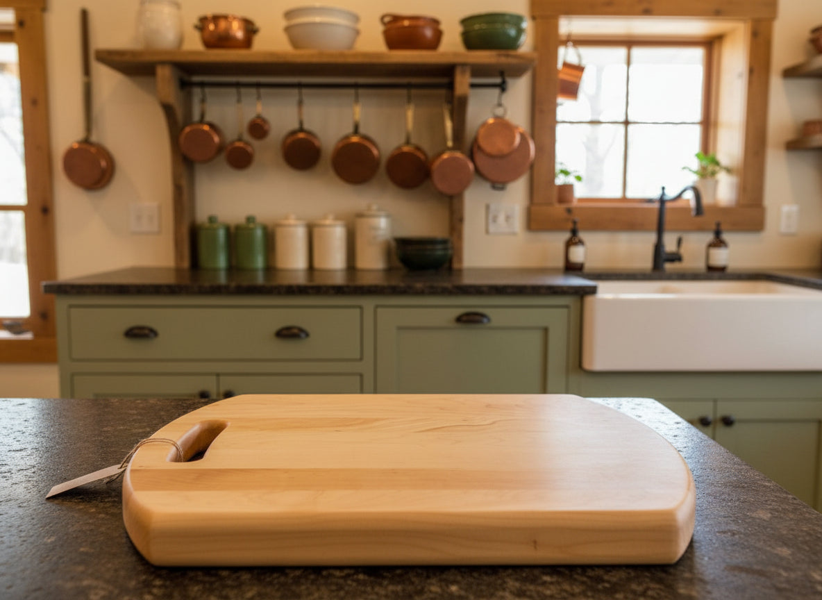 Hard Maple Cutting Board – Rounded Ends, Handcrafted Strength