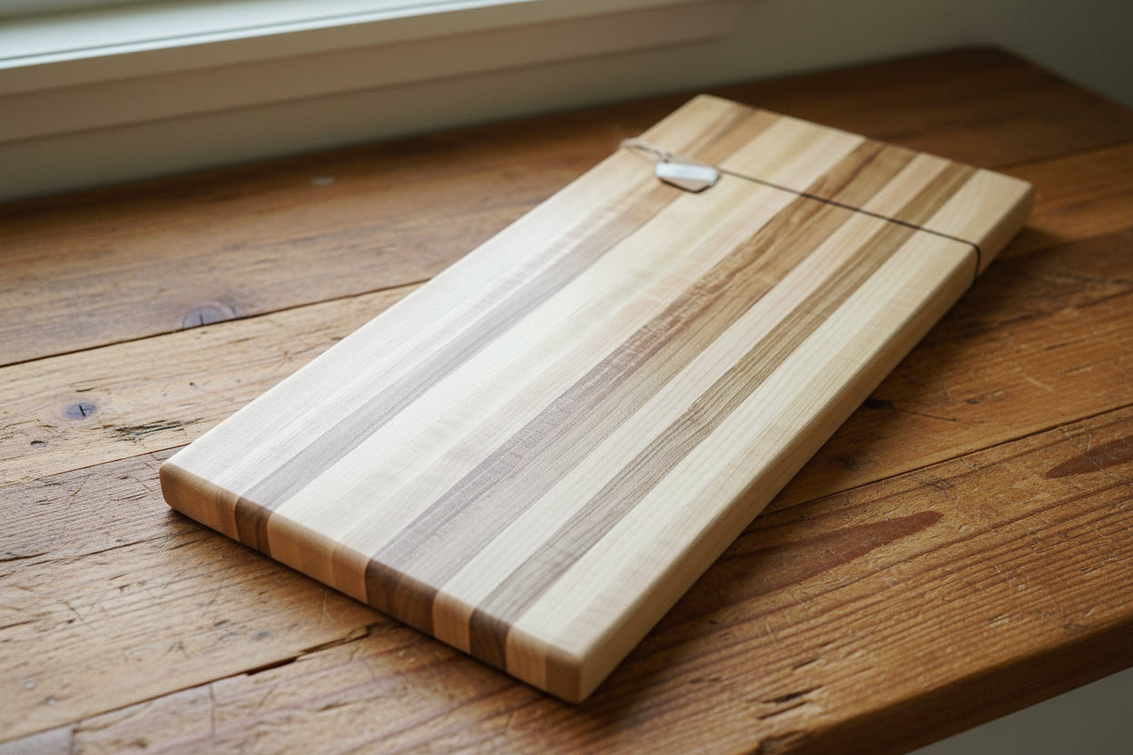 Northern Hard Maple Cutting Board with Rubber Feet 10" x 20" x 2"