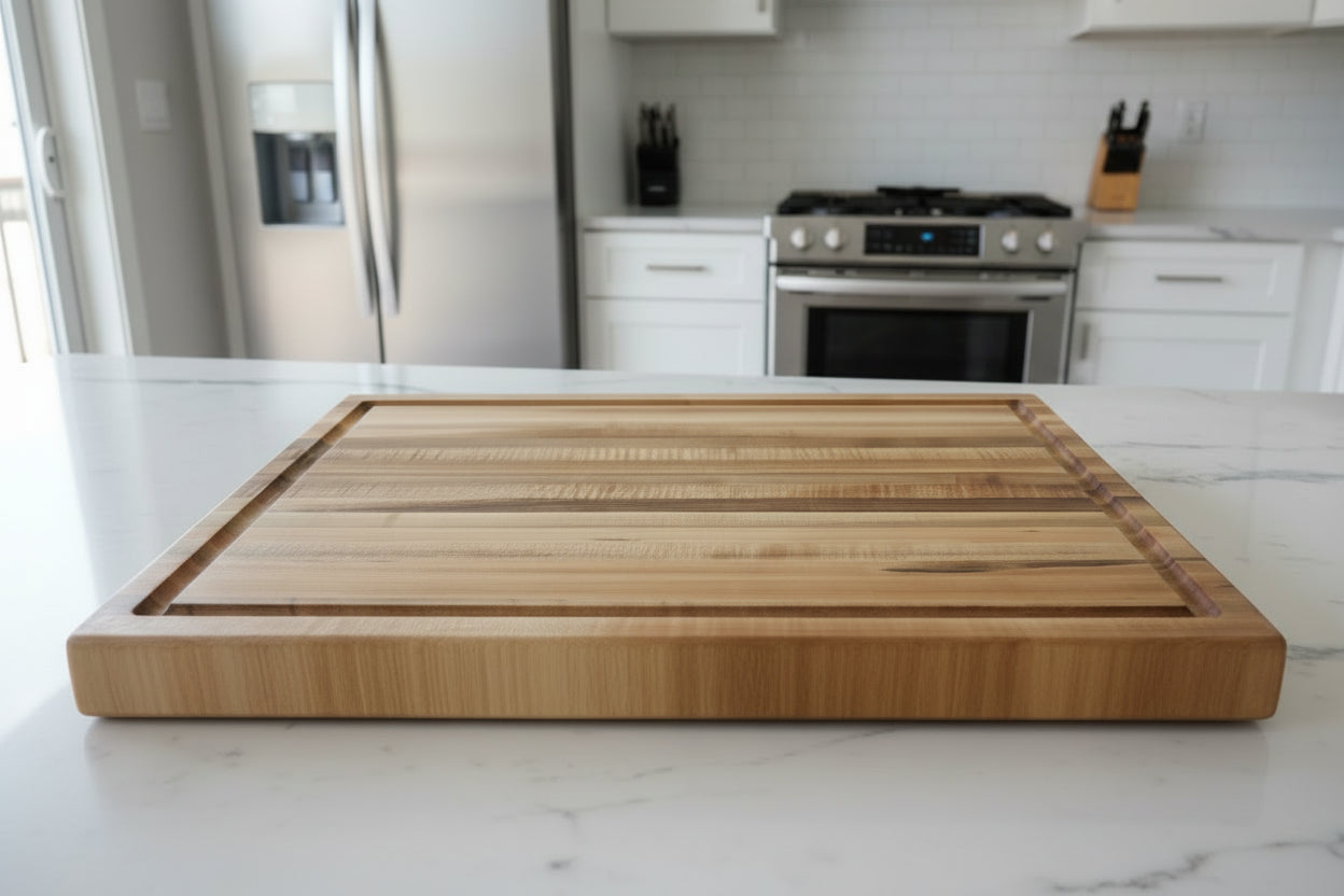 Northern Hard Maple Cutting Board with Juice Groove & Stainless Steel Feet 14" x 20" x 2"