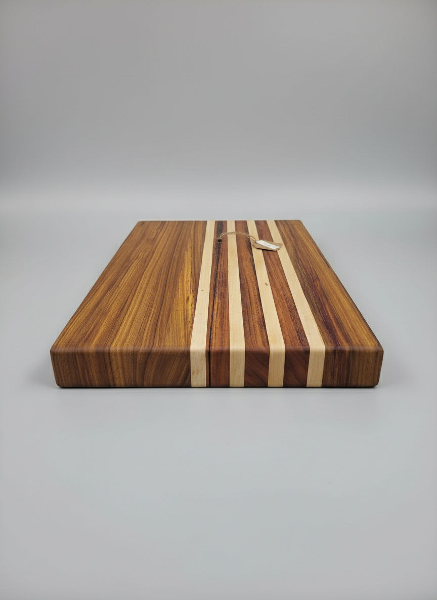 Premium Cutting Board – Canarywood, Tigerwood & Hard Maple (12" x 18" x 1.5")